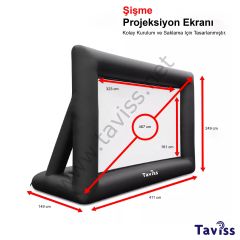 TAVİSS AÇIK ALAN ŞİŞME 16 FİT PROJEKSİYON PERDESİ