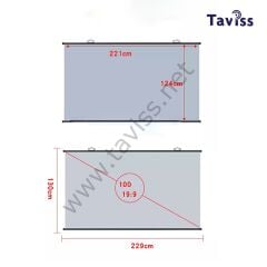 TAVİSS ANTİ-LİGHT DUVAR TİPİ RULO KATLANABİLİR PROJEKSİYON PERDESİ
