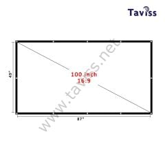 TAVİSS SİYAH ÇERÇEVELİ DUVAR TİPİ PROJEKSİYON PERDESİ