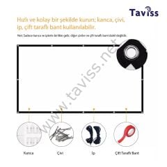 TAVİSS SİYAH ÇERÇEVELİ DUVAR TİPİ PROJEKSİYON PERDESİ