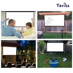 TAVİSS SİYAH ÇERÇEVELİ DUVAR TİPİ PROJEKSİYON PERDESİ