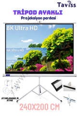 TAVİSS 240X200 CM TAŞINABİLİR TRİPOD PROJEKSİYON PERDESİ
