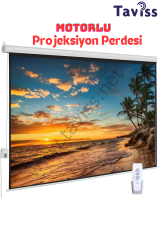 TAVİSS 300X225 CM MOTORLU KUMANDALI PROJEKSİYON PERDESİ