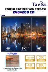 TAVİSS 240X200 CM STORLU MANUEL PROJEKSİYON PERDESİ