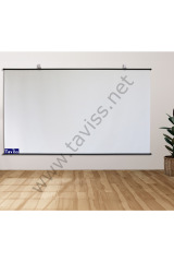 221x124 CM MAT BEYAZ-SİYAH TRİPOD AYAKLI TAŞINABİLİR VE DUVAR KULLANIMLI PROJEKSİYON PERDESİ