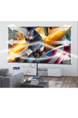 221x124 CM MAT BEYAZ-SİYAH TRİPOD AYAKLI TAŞINABİLİR VE DUVAR KULLANIMLI PROJEKSİYON PERDESİ