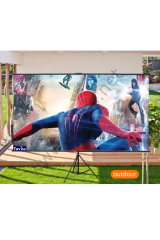 221x124 CM MAT BEYAZ-SİYAH TRİPOD AYAKLI TAŞINABİLİR VE DUVAR KULLANIMLI PROJEKSİYON PERDESİ